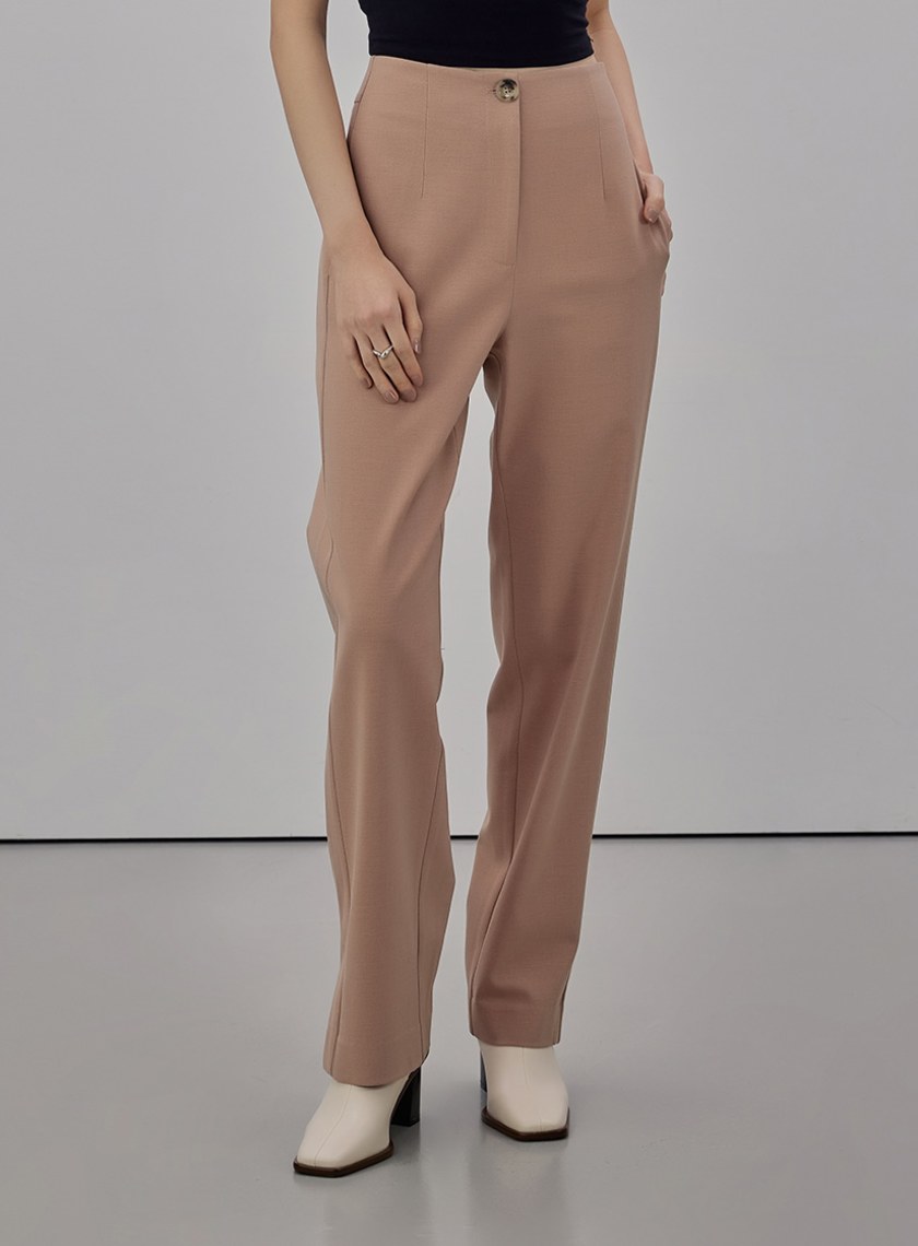 經典窄管開衩西裝長褲